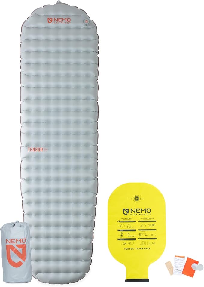 NEMO Equipment Tensor All-Season Ultralight Insulated Sleeping Pad - Regular Mummy (72" x 20) - Blade/Spicy Orange