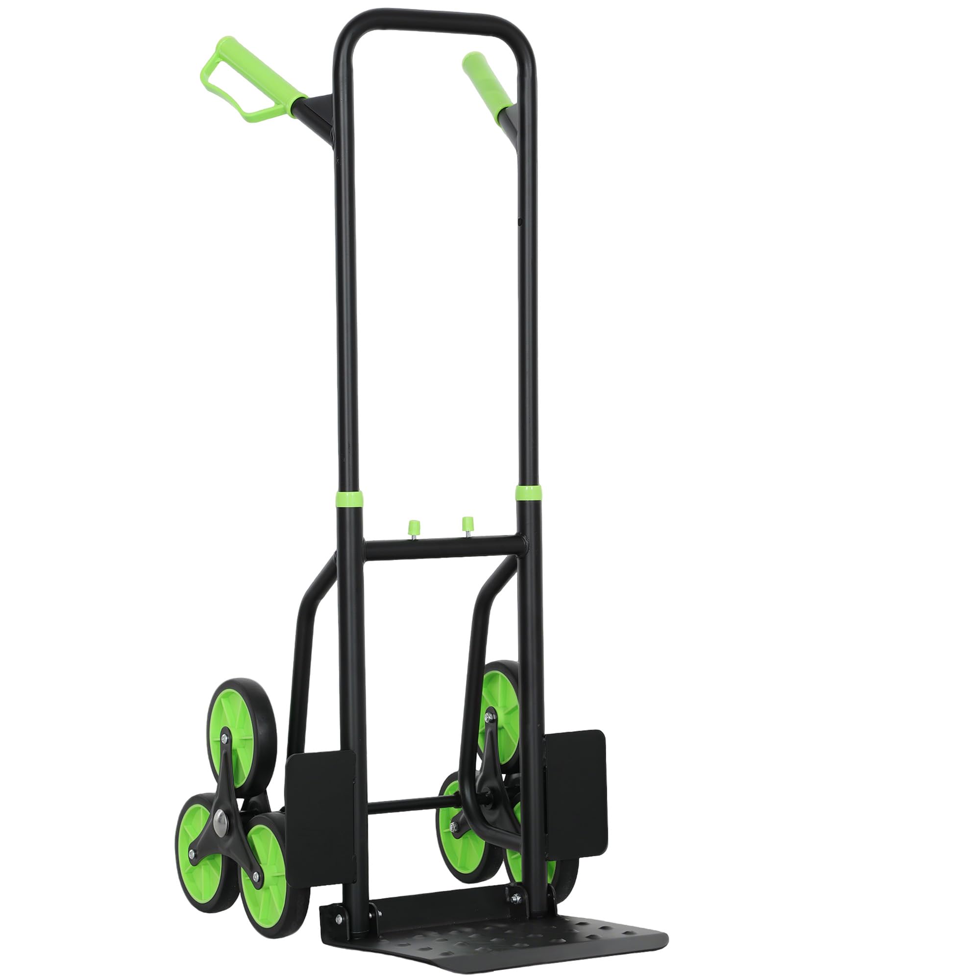 Durhand Trolley Hand Trucks 6-Wheels Foldable Load Cart Steel, Green