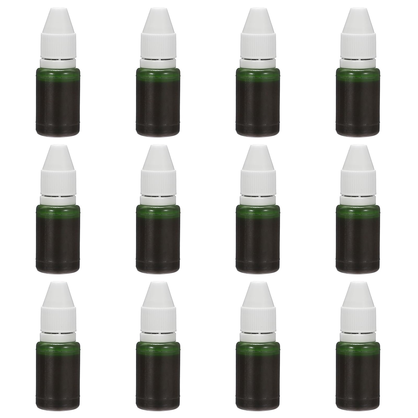 PATIKIL 0.33oz Refill Ink for Stamps and Ink Pads, 12Pcs 10ml Stamp Pad Ink Refill for Office Stamp Self Inking Stamp Date Stamp Scrapbooking, Grass Green