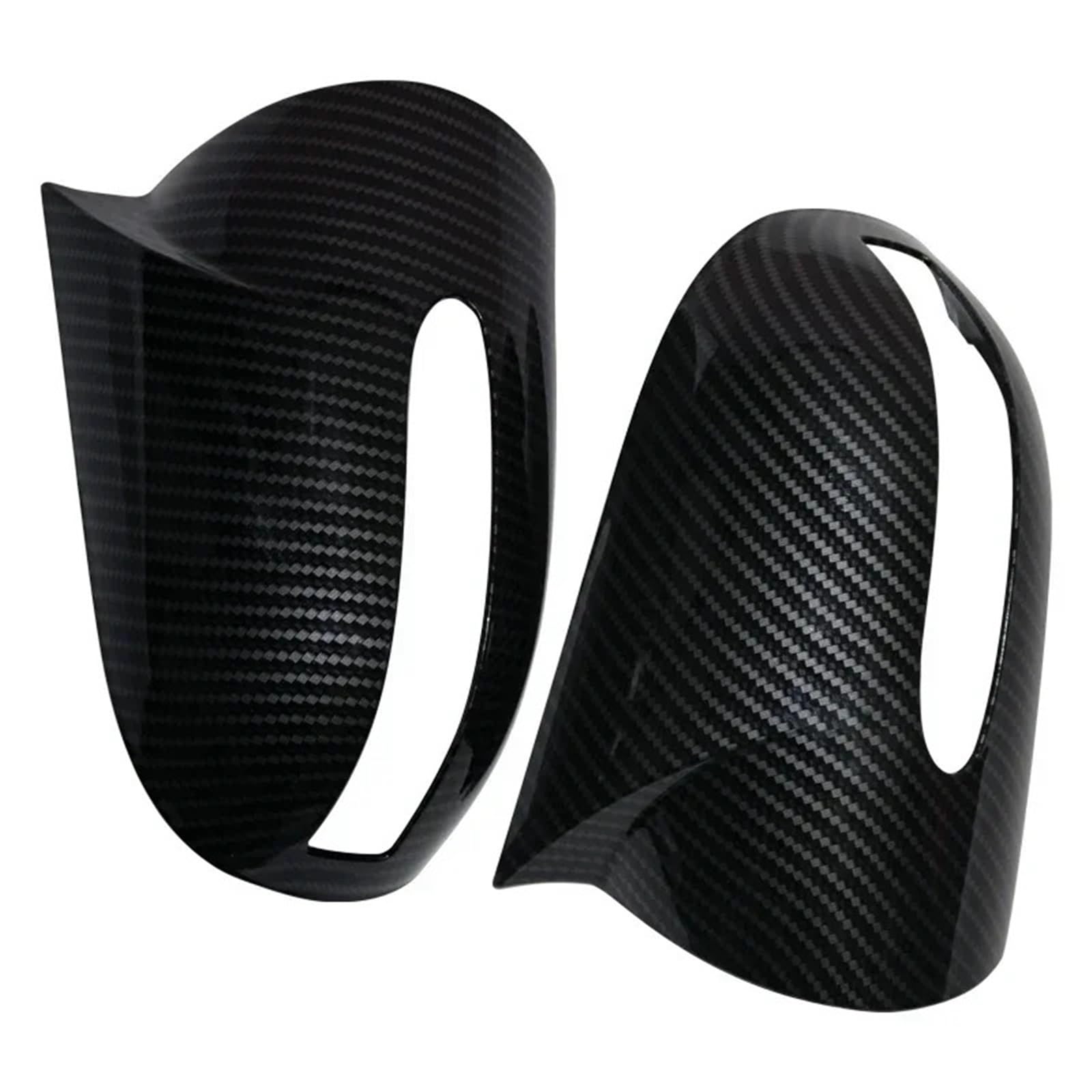 Auto Spiegelkappen Für Benz E C-Klasse W211 W203 2001–2007 | Rückspiegelgehäuseabdeckung mit Karbonmuster oder schwarzer Abdeckkappe(Gloss Black)