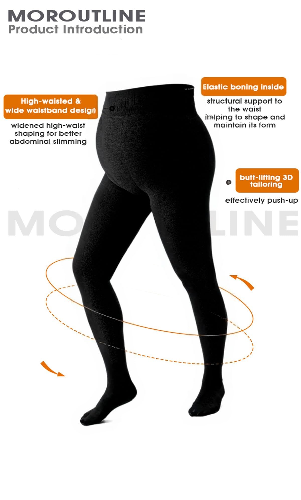 Medias para mujer, con forro polar, cálidas, opacas, con parte superior de control, Negro -, XL