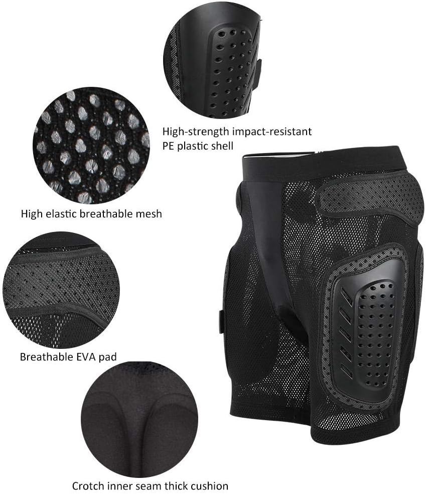 VGEBY Hip Protective Pad Pants, Multifunction Outdoor Ski Cycling Short Pants Sport Hip Butt Guard for Skateboarding Riding Cycling Snowboard Skating Motorcycle Climbing(S)