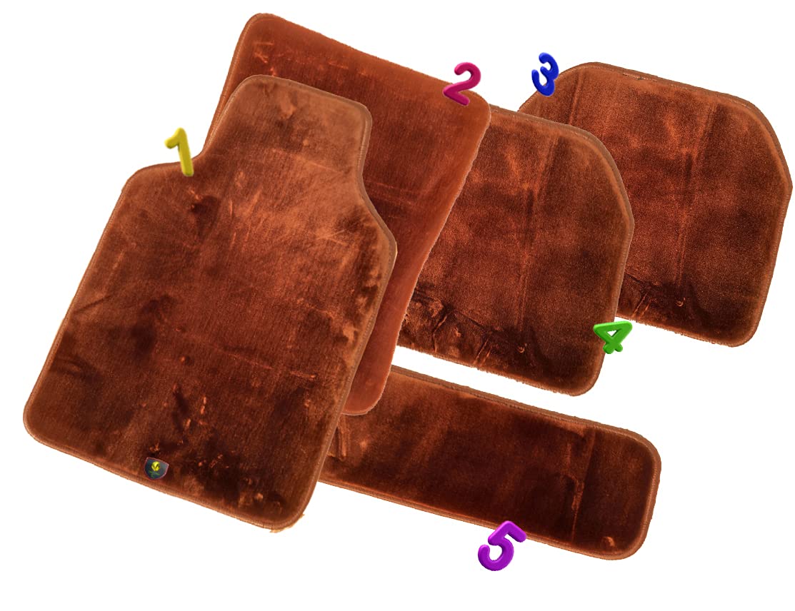 FLAK Tech Car Plush Foot Mats 5 Pieces Universal Fit (L)