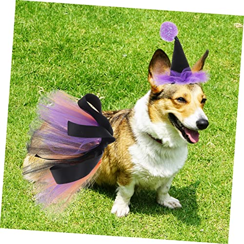 Set disfraz Halloween para perro y gato con falda y sombrero miniatura 6