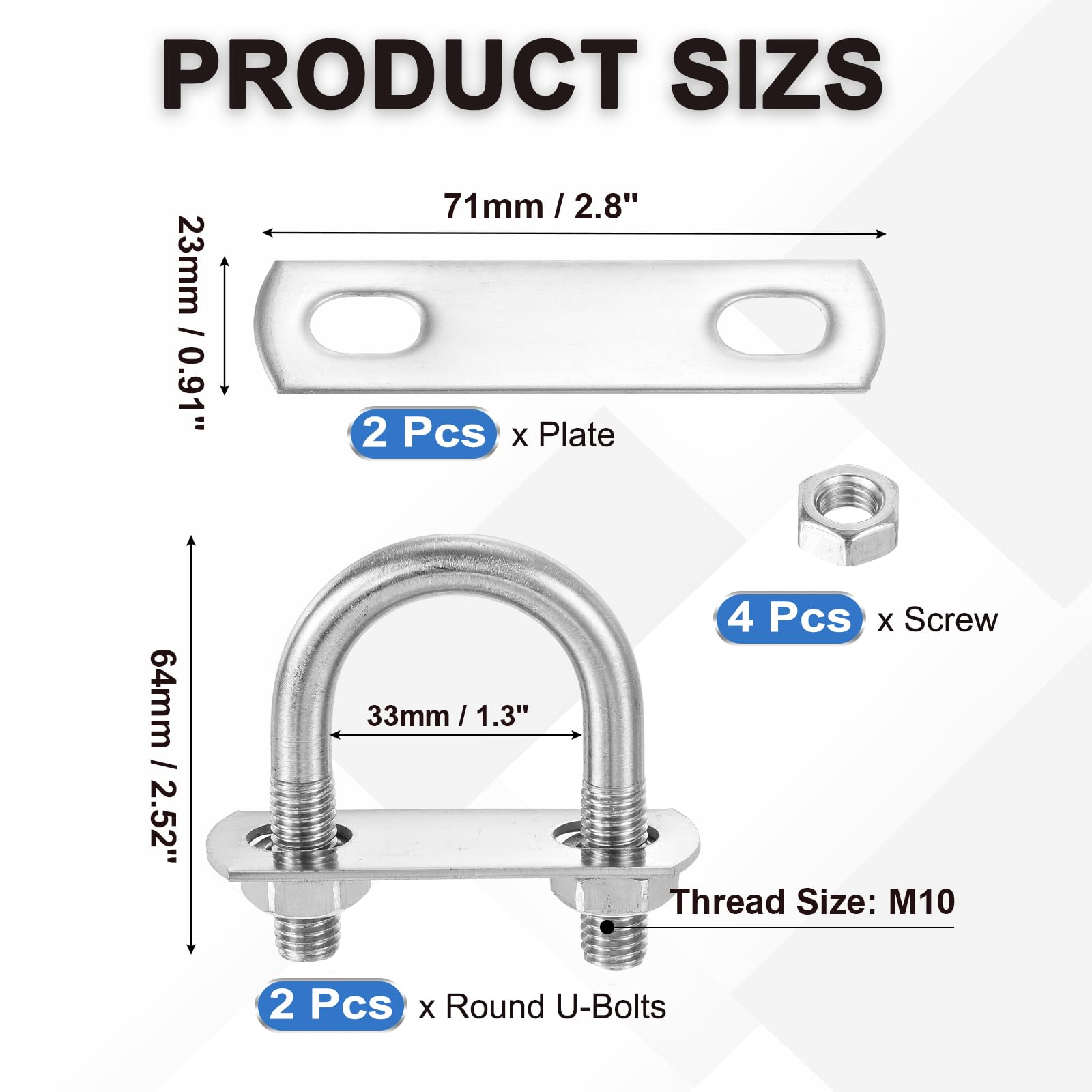 PATIKIL Round U-Bolts - Image 2