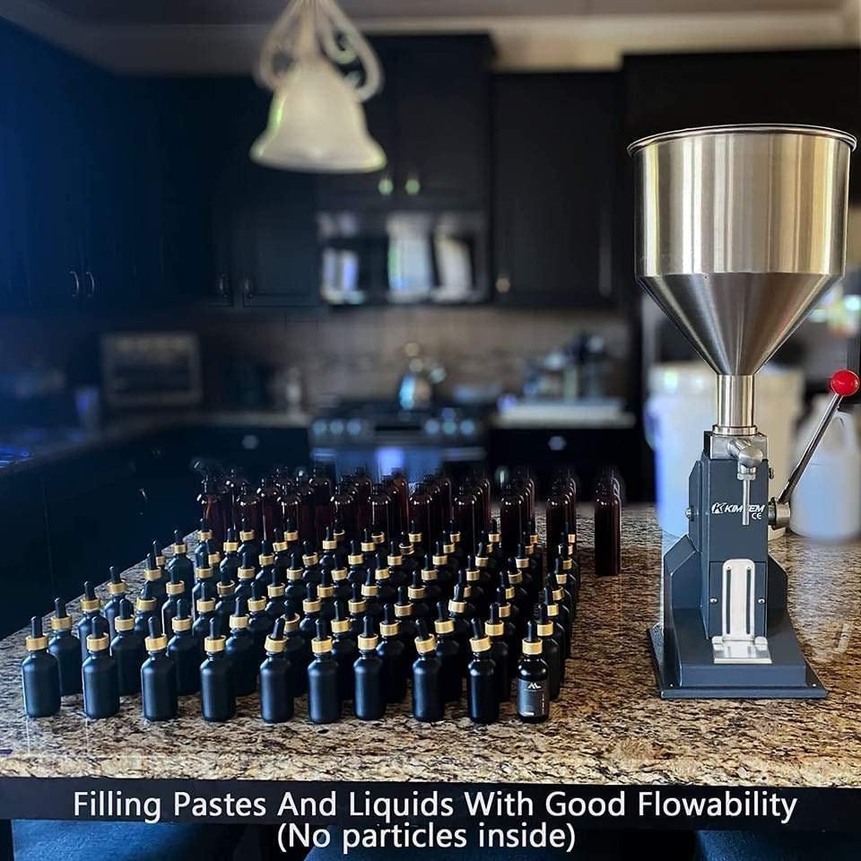 RENJJPBO Manual Liquid Filling Machine 5-60ML Paste Bottle Filling Machine Bottle Filler for Paste and Liquid Water Cosmetic — view 2