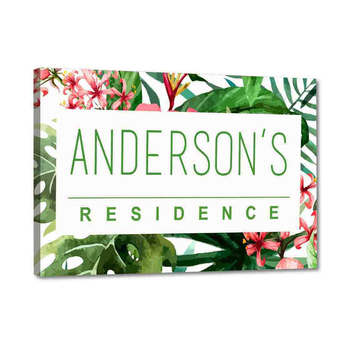 Nutcaseshop Personalized Name Plate Door Signs Multicolor- Screws Included - Green Residence