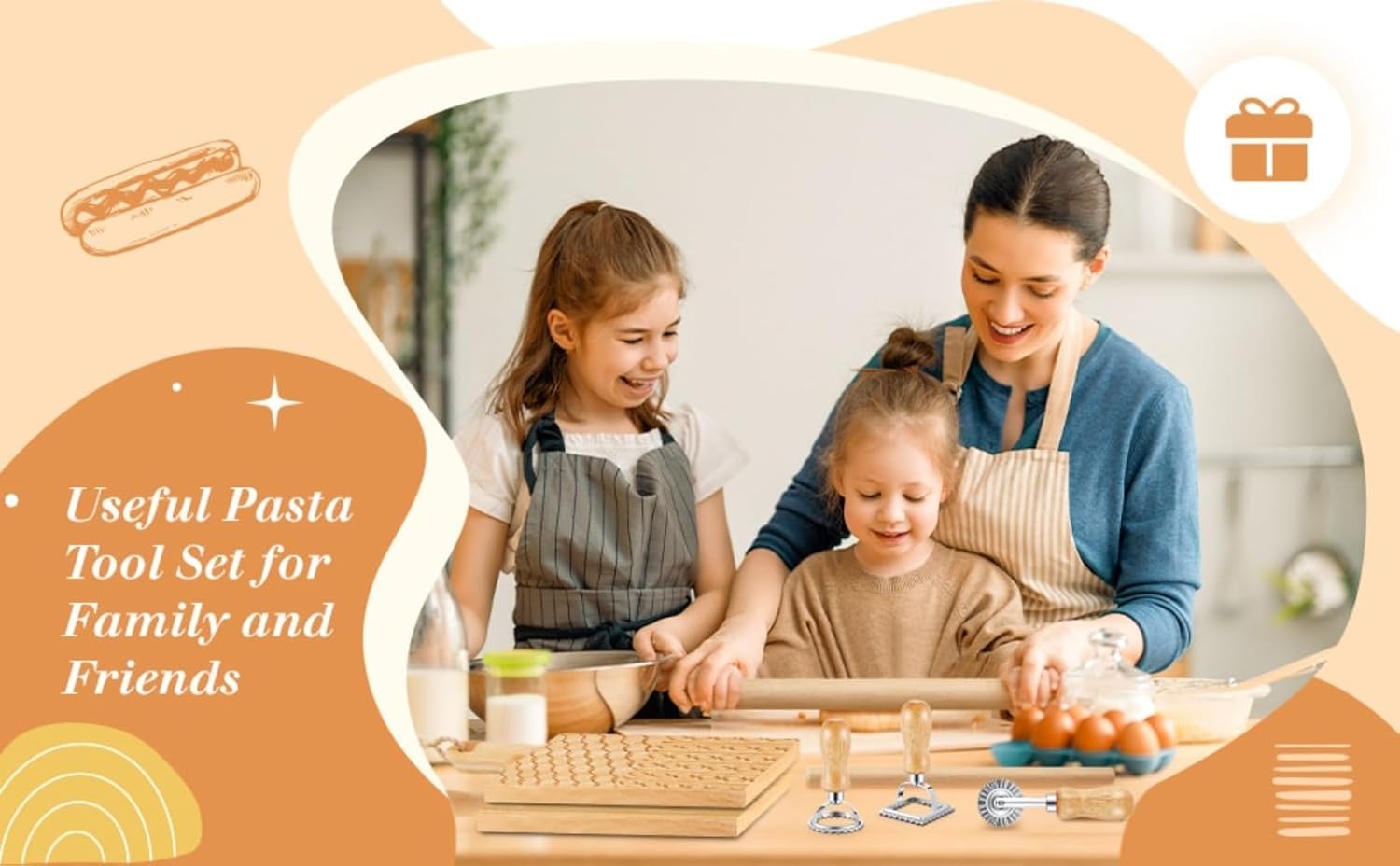 Lamanttパスタ作り 餃子作り イタリアン DIY キット ツール 手作り 家庭料理 調理器具 小麦粉 生地 延ばし棒 成形器