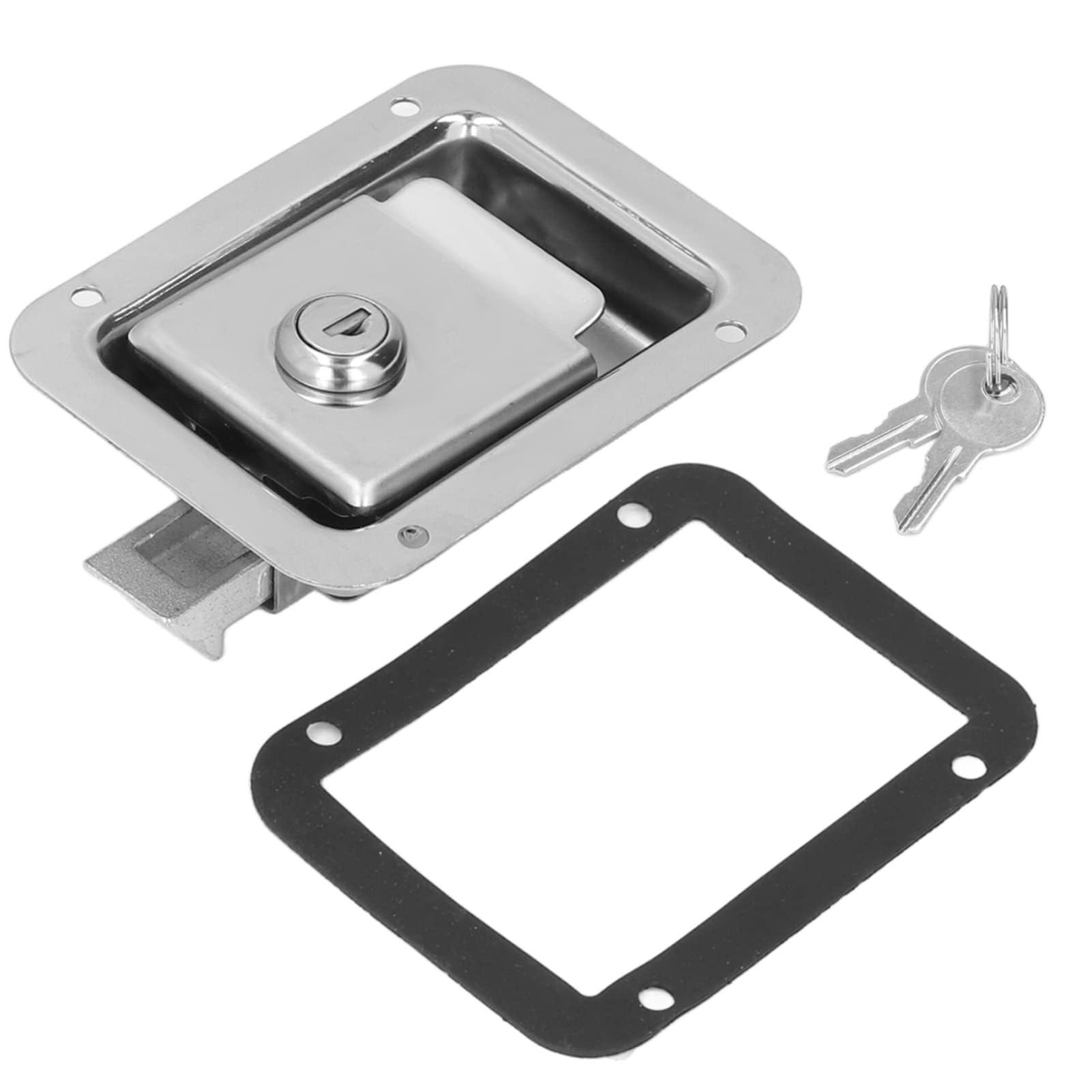 Serrure de Remorque de Voyage, Loquet de Poignée Encastré en Acier Inoxydable, Serrure à Palette pour Boîte à Outils de Remorque, Loquet de Boîte à Outils de Camion pour Camion (2pcs)