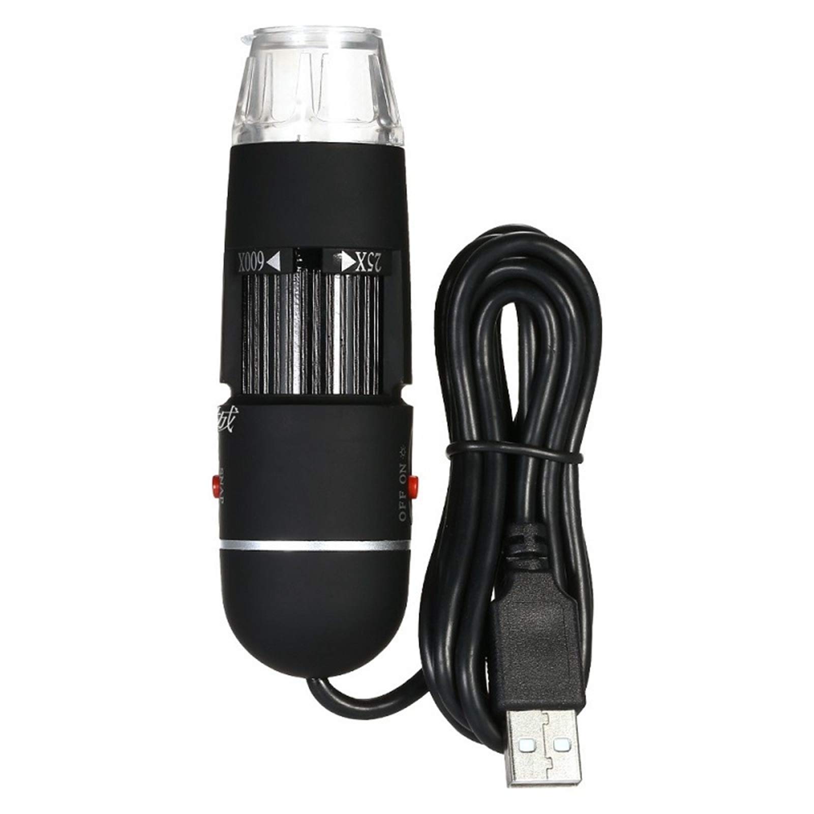 Mikroskop cyfrowy, 25x-600x Zoom USB Endoskop z 8 LED Light Podświetlany Uniwersalny stojak 2.0mp,Bez MęCząCych Oczu