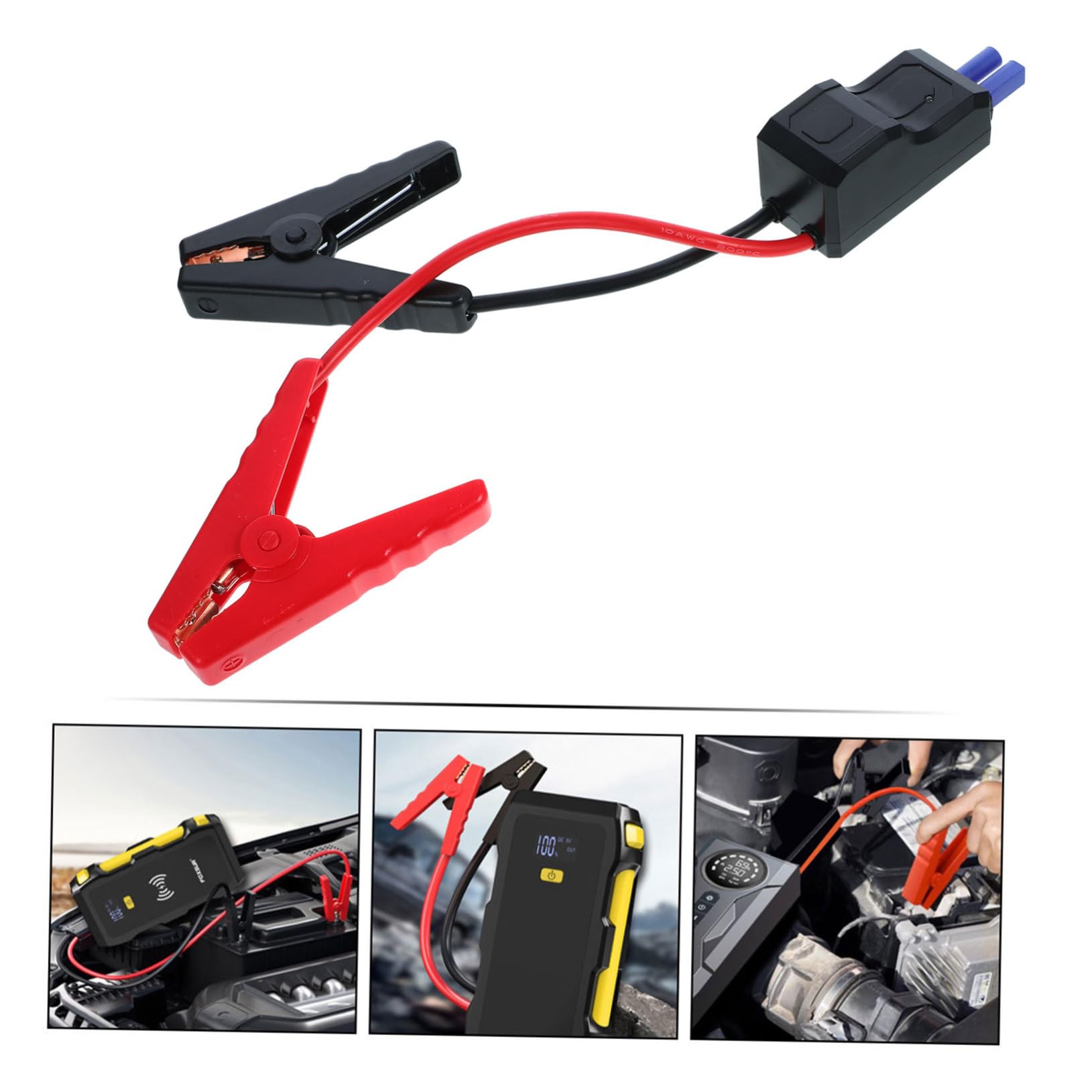 Gatuida 5piezas Cables De Arranque De Batería Inteligentes Para Vehículos Clip De Emergencia De Arranque Cables De Refuerzo Para Automóviles