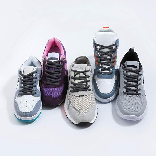 VSUDO 120 cm Lacets Chaussures de Sport Ovales - Diamètre 6mm Lacets Gris Foncé pour Baskets, Course sur Route, Running et Fitness pour Femme ou Homme (1 Paire-Gris Foncé-120CM) - 5