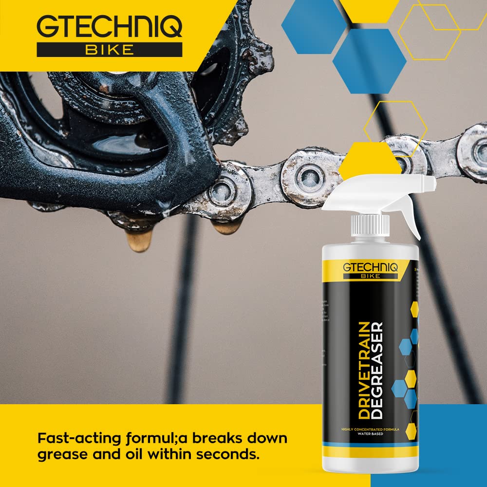 Gtechniq Sgrassatore per trasmissione, detergente per catene ad azione rapida, a base d'acqua, biodegradabile, spray da 500 ml