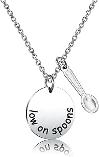 Spoon Theory Gift Chronic Illness Gift Fibromyalgia Gift Chronic Fatigue Self Care Awareness Jewelry Low On Spoons Spoonie Necklace