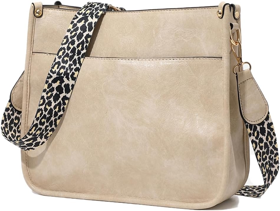 Ling Chuang Crossbody Bags for Women and Vegan Leather Hobo Purses Shoulder Handbags for with Wide Adjustable Strap