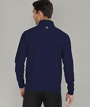 DEOLAX Mens Quarter Zip Pullover Dry Fit Mock Neck Office 1/4 Zip