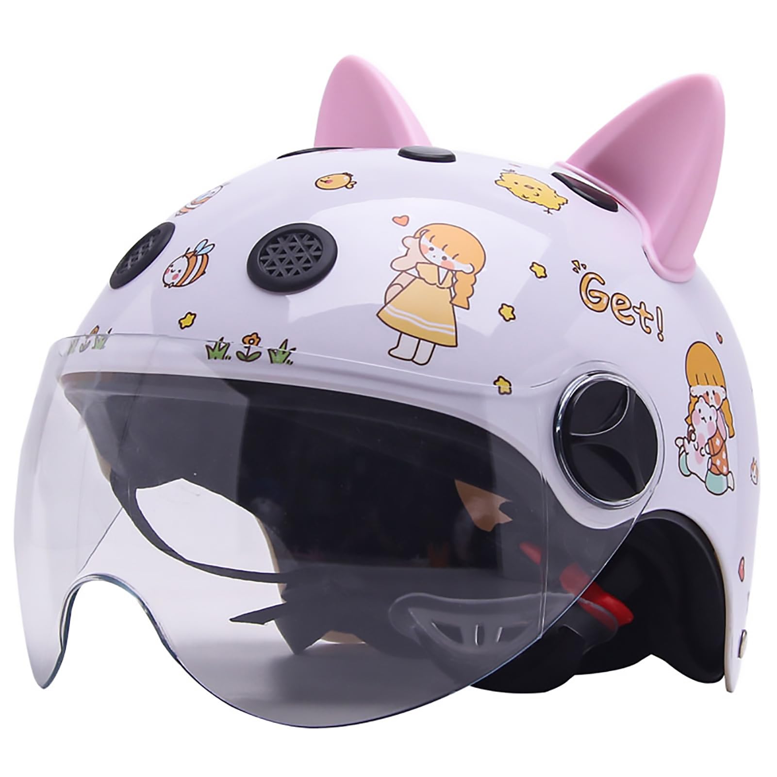 QJWMatic Kinder Motorradhelm - ECE/DOT Zertifizierter Jethelm Mit Sonnenblende 54-61cm