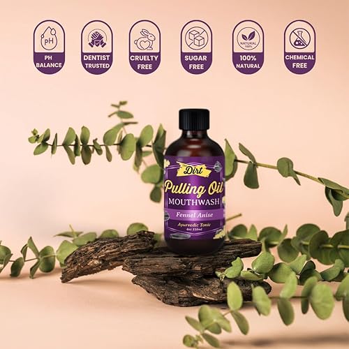 Miniatura 6 de The Dirt Enjuague bucal sin aceite sin gluten, tónico dental con aceites esenciales para el mal aliento, sin OMG (anís de hinojo, 4 onzas)