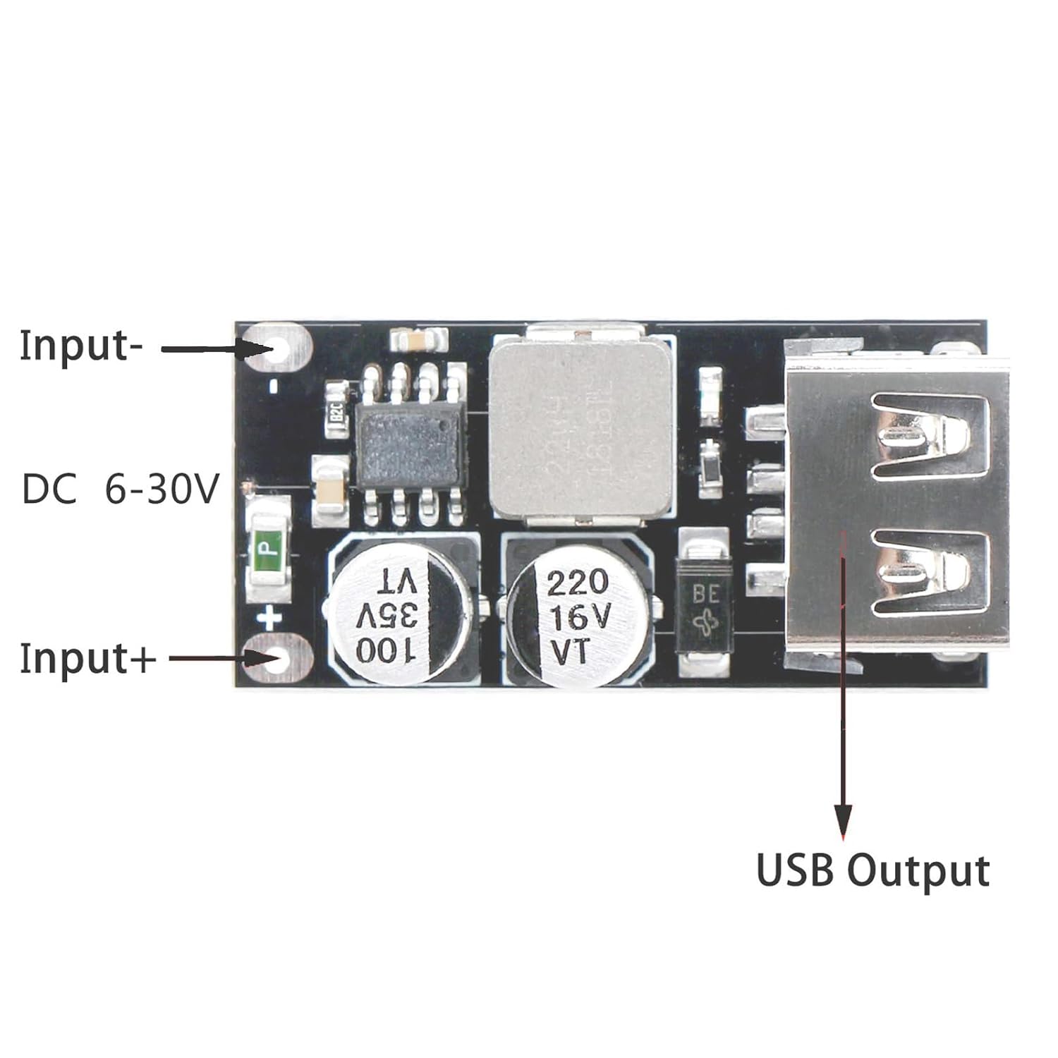 10 Packs USB Buck Converter, DC-DC Power Buck Module 6V-32V12V24V to QC3.0 Fast Charging Single USB Charging Converter Board