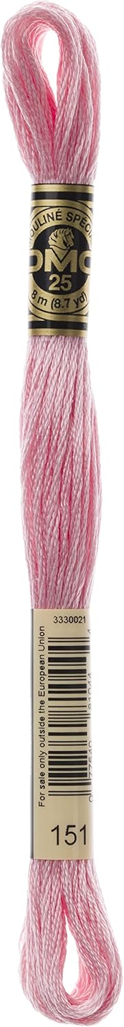 DMC Thread 6-Strand Embroidery Cotton 8.7 Yards Very Light Dusty Rose Lighter Than 3354 117-151 (12-Pack)