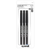 uniball Onyx Rollerball Pens, Fine Point (0.7mm), Black and Blue Ink, 3 Pack – view 1