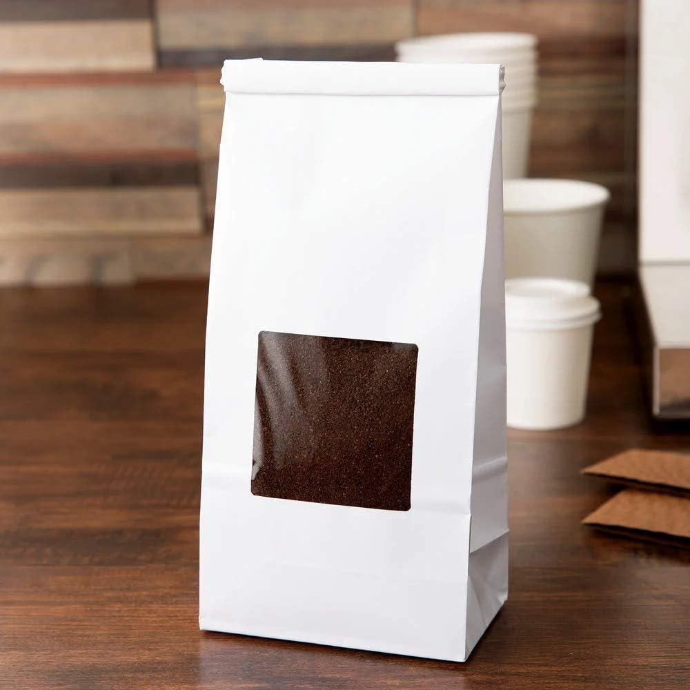 1 Lb. Tin Tie Bag Bakery Bag w/Window - white 25 Pack