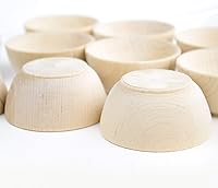 Vista 7 de Chica and Jo Juego de 10 cuencos pequeños de madera sin terminar - Cuencos, tazas de condimentos, saleros (10)