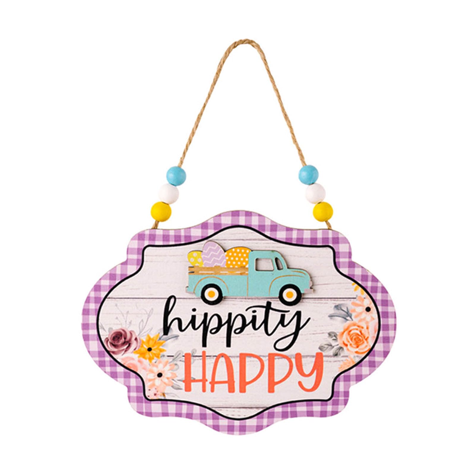 Elnwnnkc Door Hanging Ornaments Easter Wooden Decoration Carrot Car Sign Pendant Happy Easter Decoration 2023 Hanging Ornaments for Outside