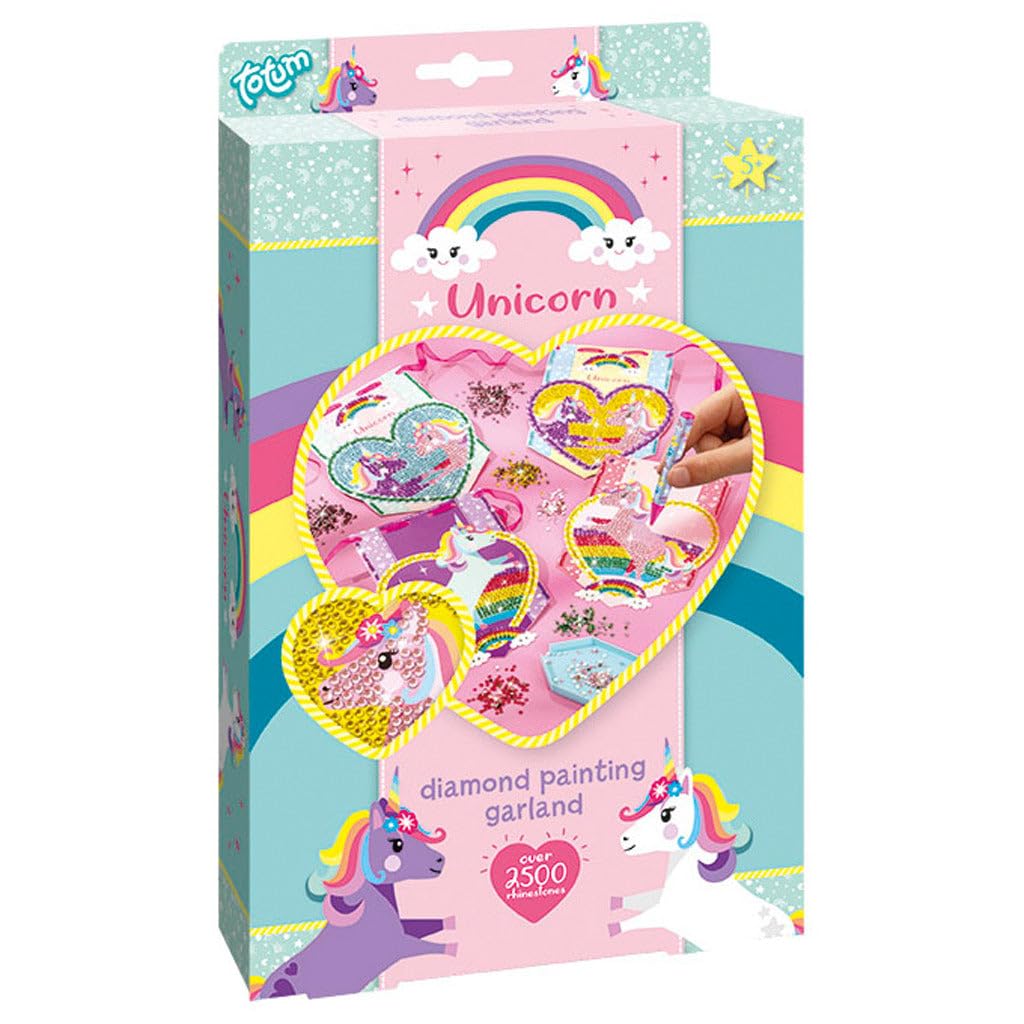Totum 71056 Creative Unicorn Diamond Painting Garland Kit - Create Your Garland with Rhinestones, Multi-Coloured
