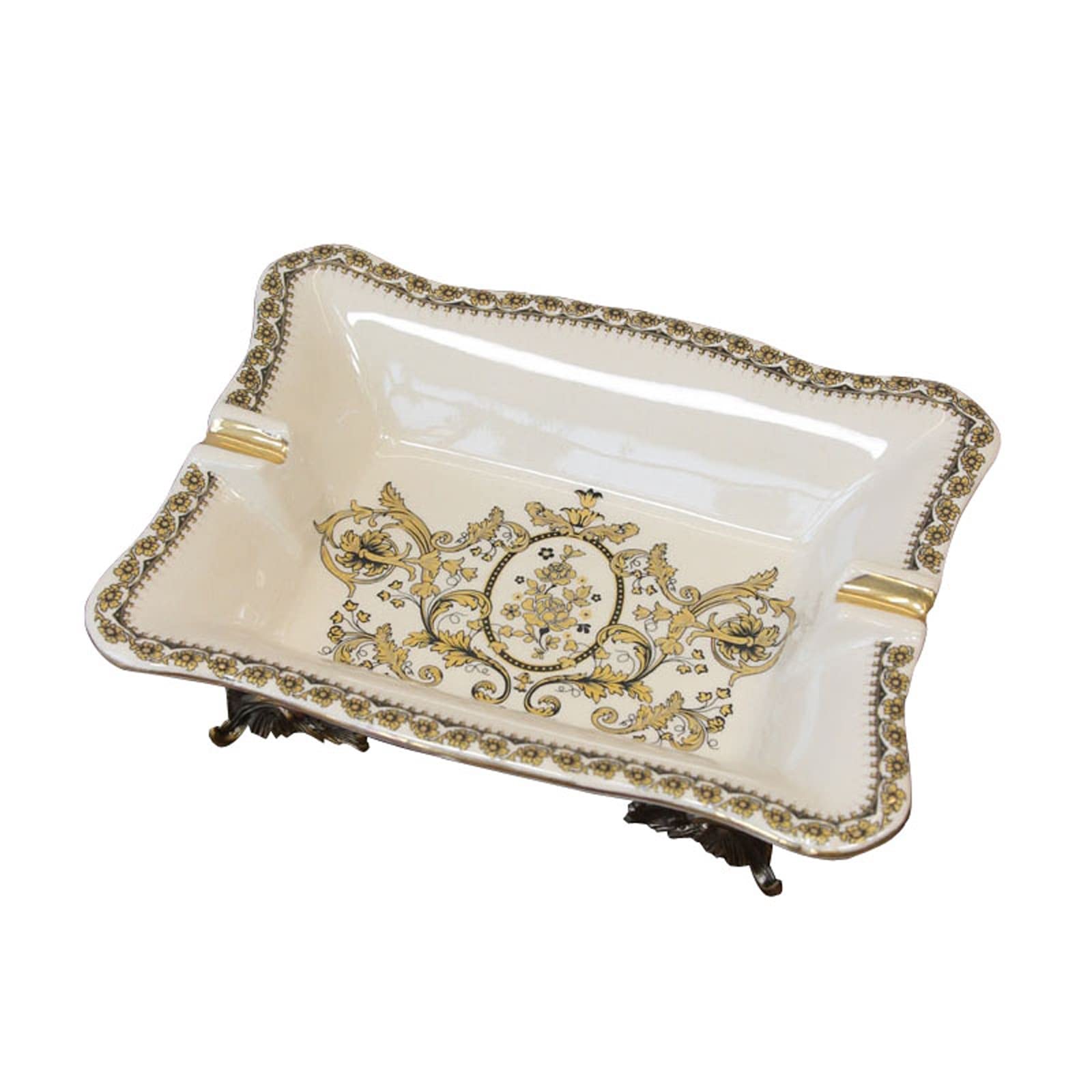 ROHCGHC ashtray, Ceramic Ashtray Fruit Plate, Ash Holder for Smokers, Cigarettes Tray for Indoor or Outdoor Use