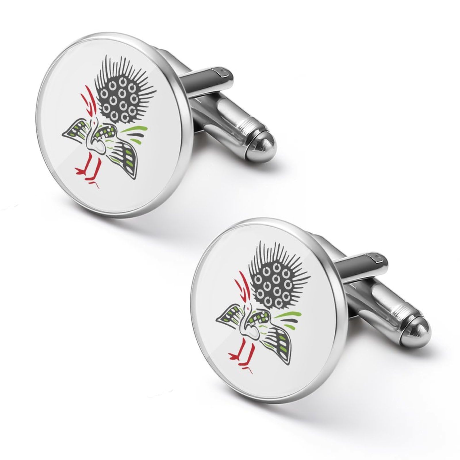 Amazon.co.jp: カフス 2点セット 麻雀の役 大三元柄 直径1.7/2.0cm