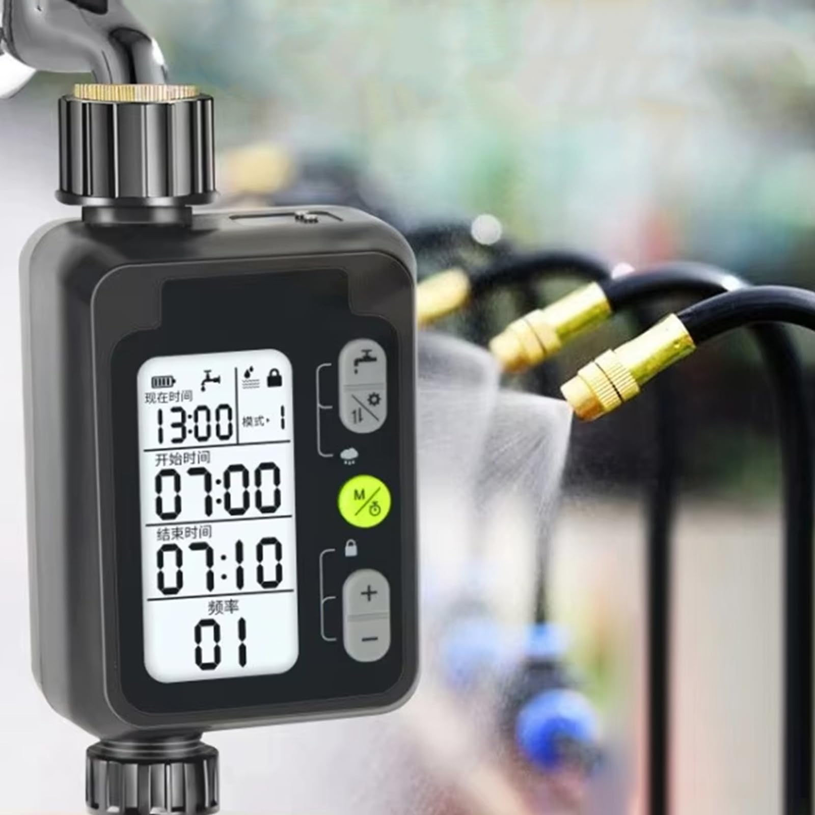 Programowalny sterownik nawadniania z detekcją deszczu IPX5 | Łatwy w instalacji, precyzyjny timer nawadniania do ogrodu lub trawnika.
