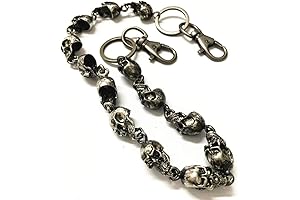 Men's Punk Skull Heavy-Duty Metalhead Key Chain for Jeans and Pants