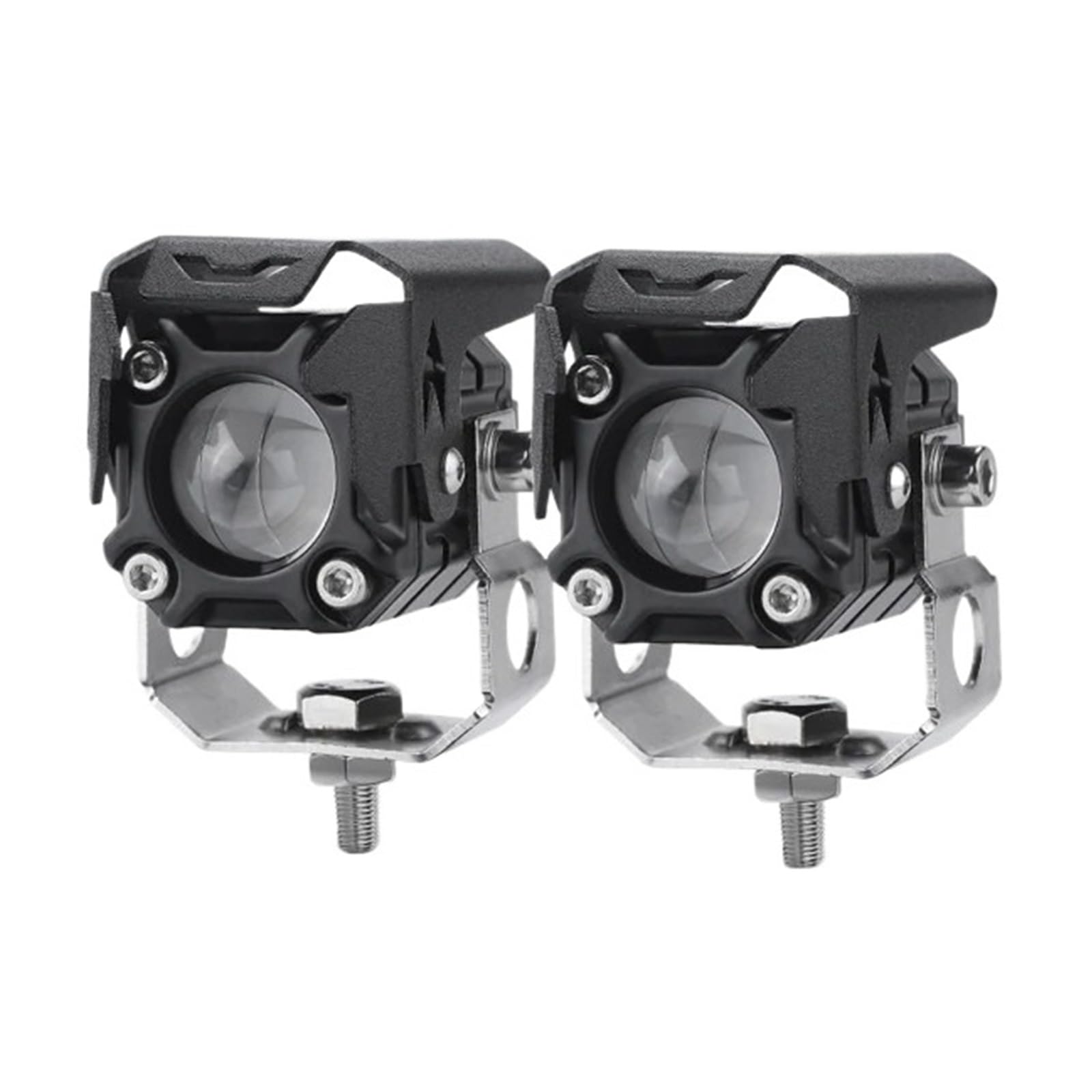 Faros Para Niebla Moto Luz De Cabeza Blanca Y Amarilla Para Moto Foco LED 12V Lámpara Antiniebla 24V Luces Trabajo Auxiliares Delanteras ATV UTV(2pcs A Bracket)