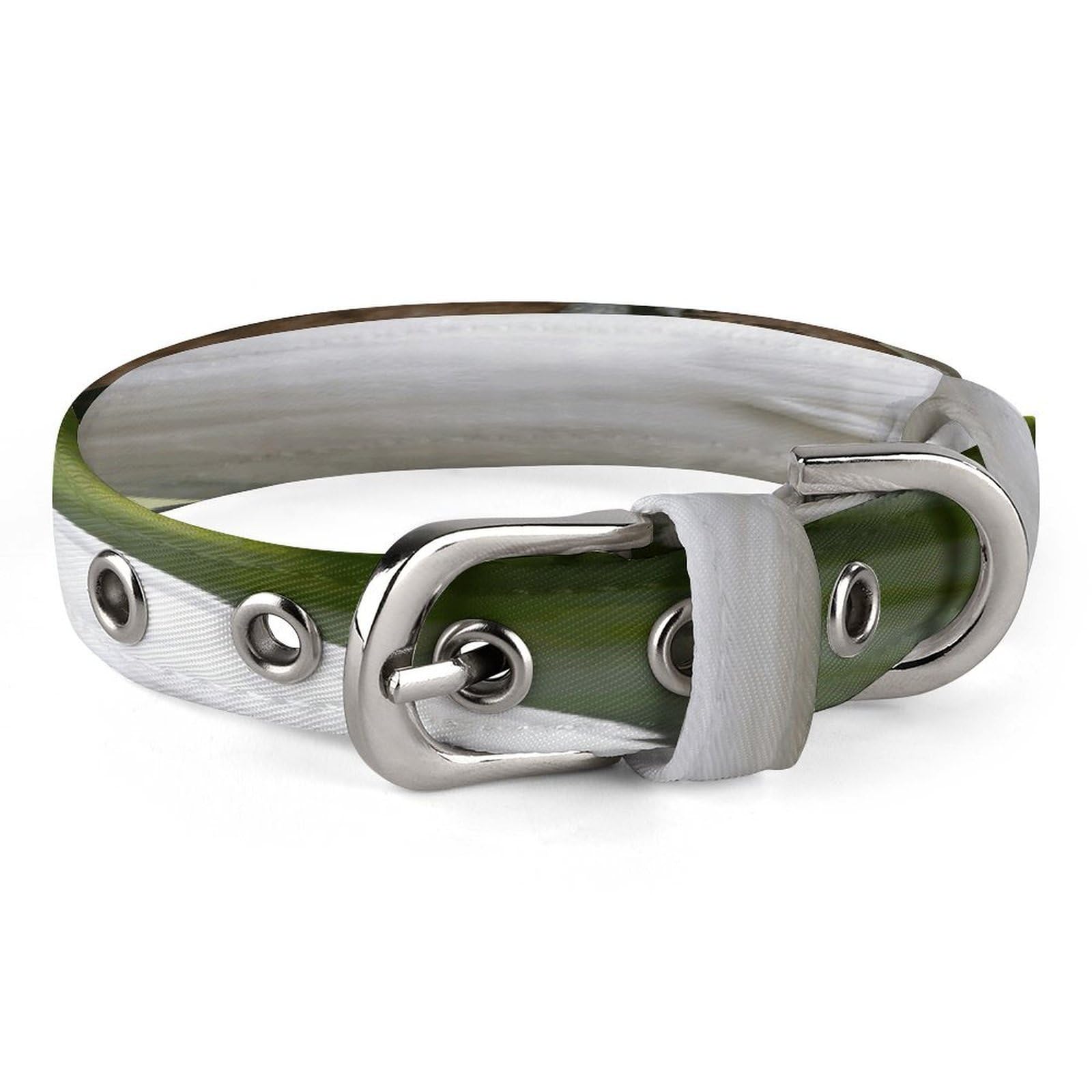 Collar de loro blanco para perros pequeños con tela Oxford de 20-26 cm y hebilla