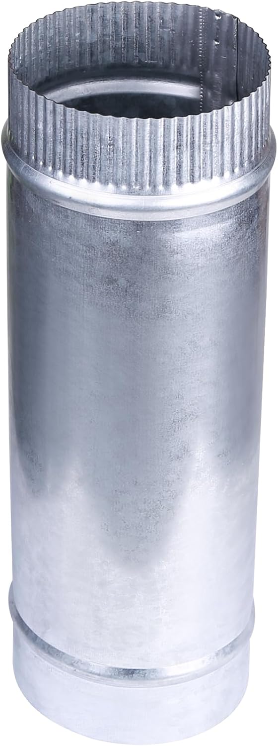 Zadery 4 Inch Galvanized Steel Dryer Vent Duct - 12" Round Metal Pipe for Dryers, Exhaust Fans, HVAC & Grow Tents, Rust-Resistant Easy Install