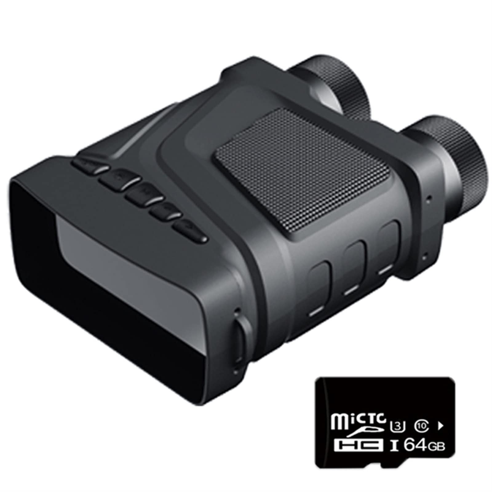 Bgaza With 64G Memory Card R12 5X Zoom Digital Infrared Night Vision Binocular Telescope For Camping Professional 1080P 300M Night Vision Device(With 64G Memory Card)