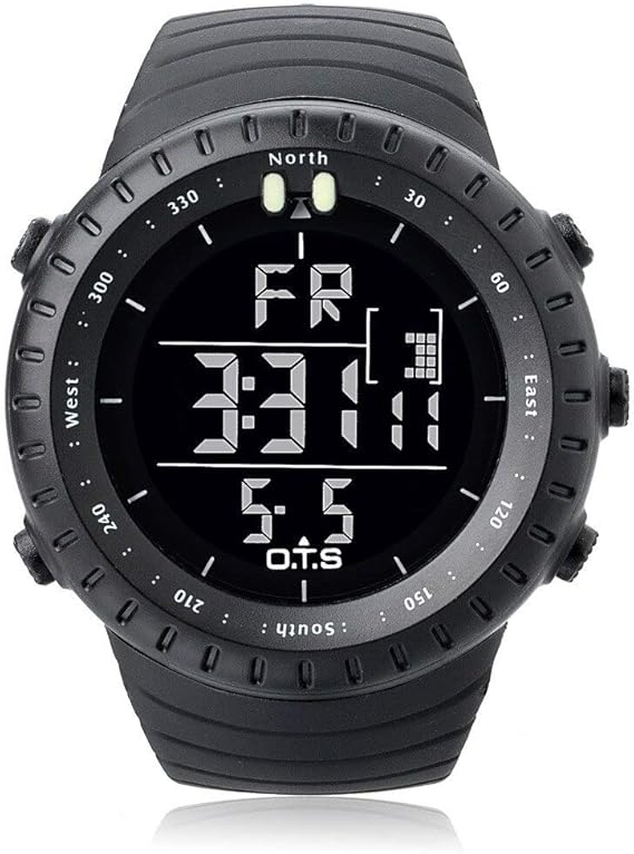 Heren Digitaal Horloge Outdoor en Sport Waterdicht met LED backlight  (Zwart) : Amazon.nl: Kleding, schoenen \u0026 sieraden