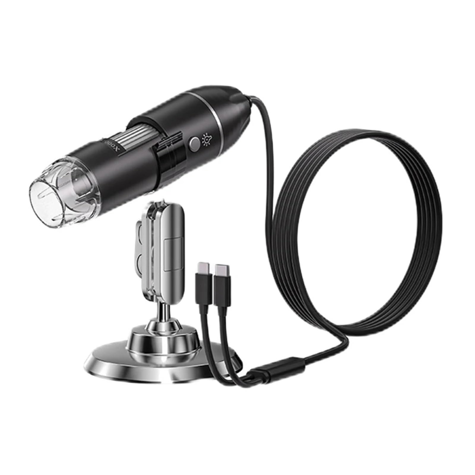 ZJFHEYUO 1600X 2 in 1 Digital Microscope Camera Portable Electronic 8 LED Magnification Endoscope For Soldering Magnifier