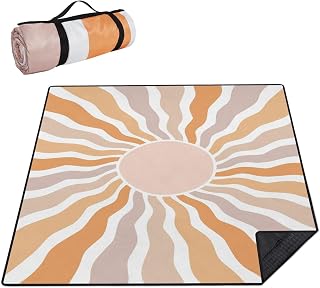 Picnic Blanket Boho Waterproof Foldable Outdoor Mat 80x80 Inch | Picnic Blanket Made of Soft Polyester Waterproof Foldable for Beach Camping Park Travel