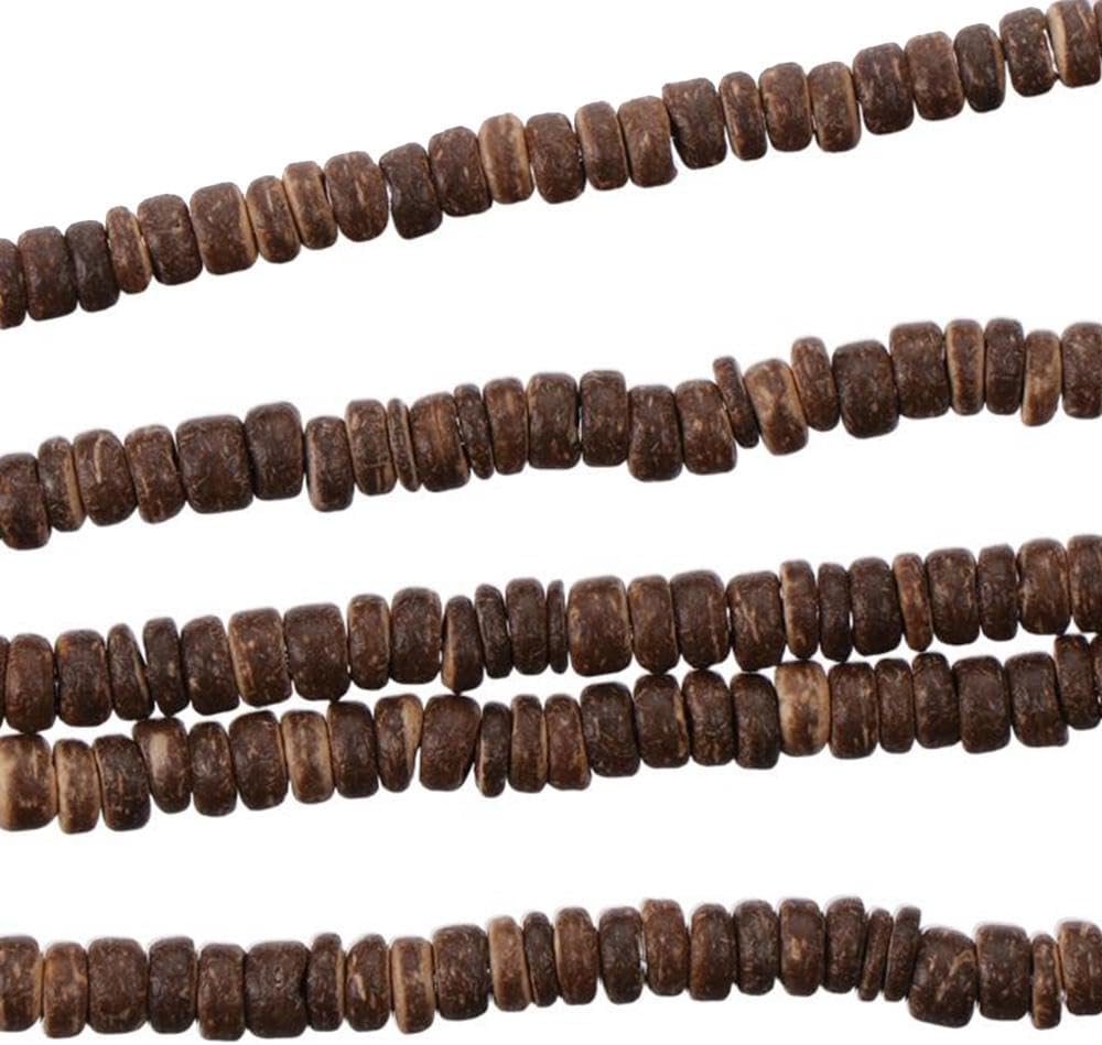 550Pcs 8mm Brown Natural Coconut Shell Beads Spacer Flat Round Wood Beads for DIY Bracelet Necklace Jewelry Making - Image 4