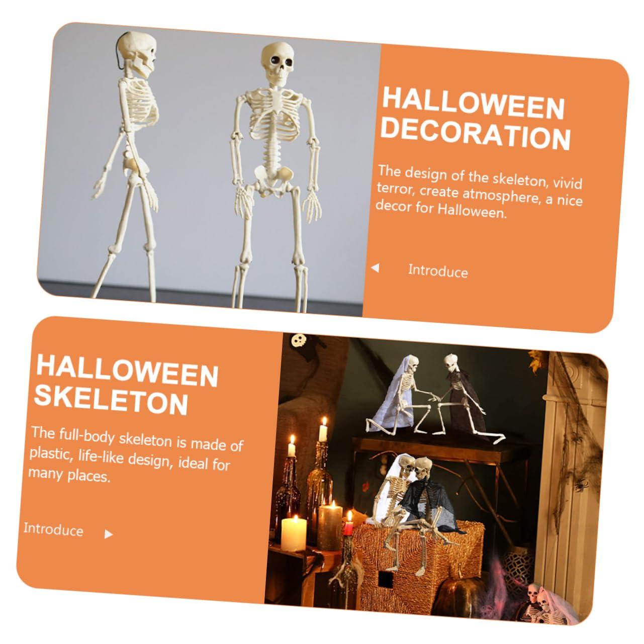 BESTonZON 4 Pz Scheletro di Halloween scheletro decorazione della casa stregata oggetti di scena 4 pezzi halloween party regalini halloween arredamento scheletro di Halloween plastica