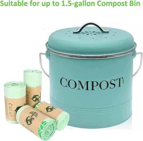 Miniatura 5 de Bolsas de compostaje 100% para encimera de cocina, contenedor de compostaje  1, 1.2, 1.3, 1.5 galones, desechos de alimentos de cocina, bolsas de