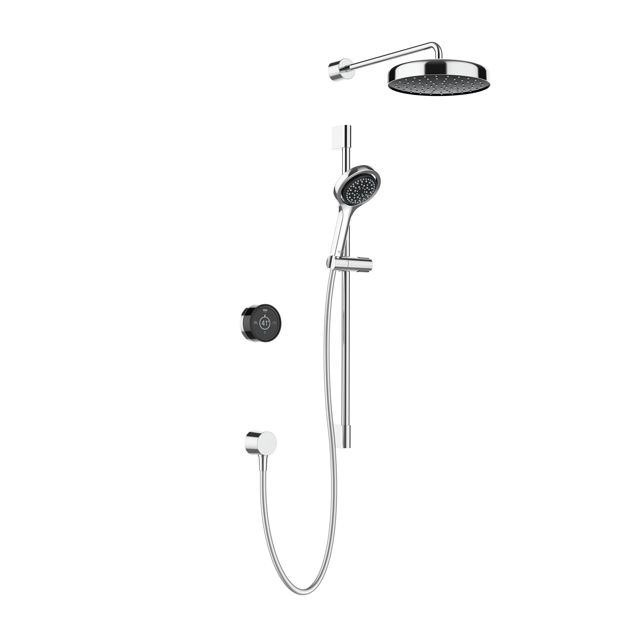 Mira Platinum Concealed Valve Gravity-Pumped Wall Fed Smart Dual Pumped Mixer 4-Spray Pattern Shower & Wall-Fixed Head