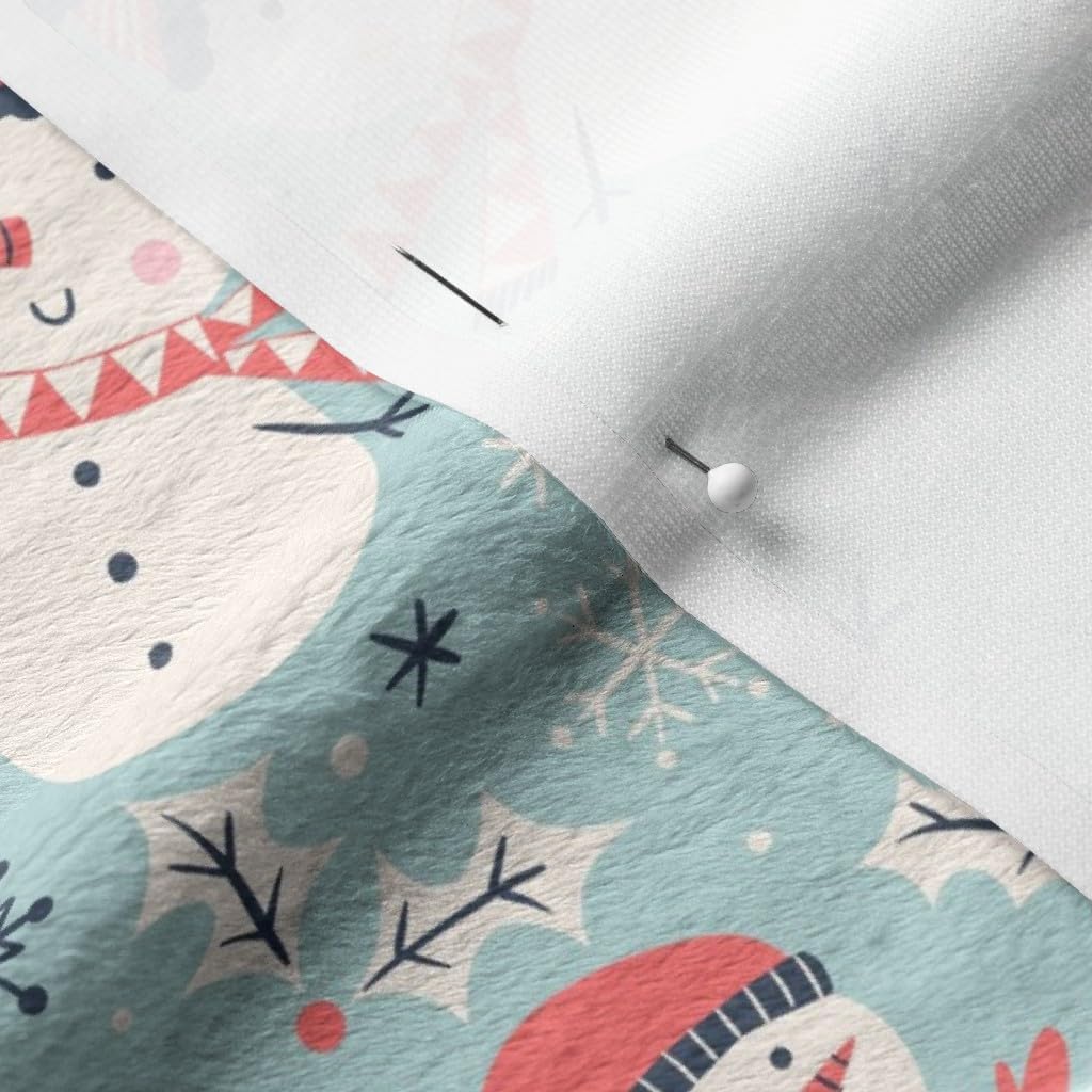 Spoonflower Fabric - Snowman Snowmen Christmas Winter Printed on Minky Fabric by The Yard - Sewing Baby Blankets Quilt Backing Plush