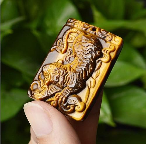 Colgante de piedra de ojo de tigre para colgante de Tigre de Viento Chino amuleto de Buena Fortuna amuleto de la Suerte colgante de hombre amuleto