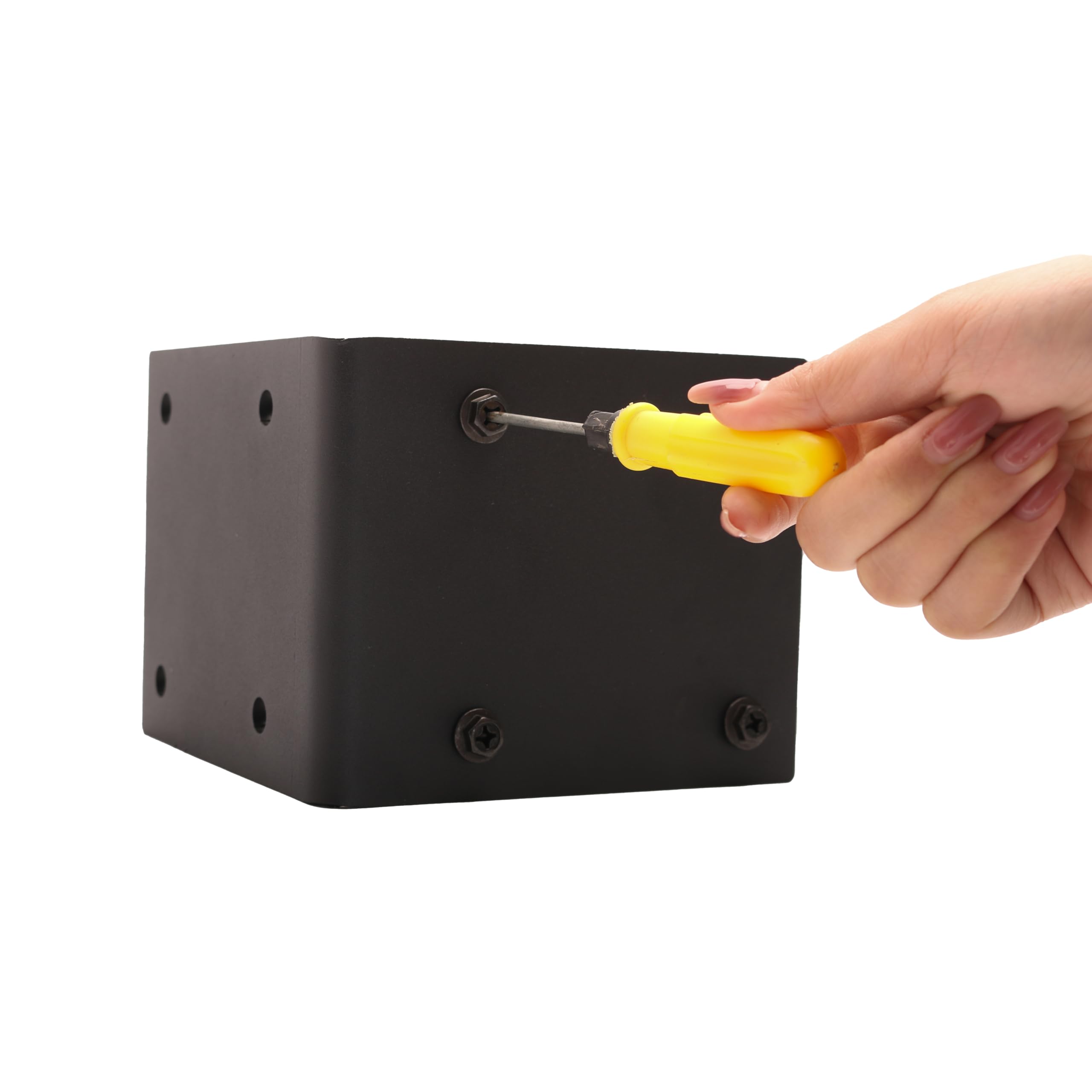 Confezione da 2 staffe angolari in acciaio resistente, 15,2 x 15,2 x 12,7 cm, staffa ad angolo retto a L, spessore 5,7 mm, staffa angolare per giunti in metallo, mensole in legno, supporto per mobili