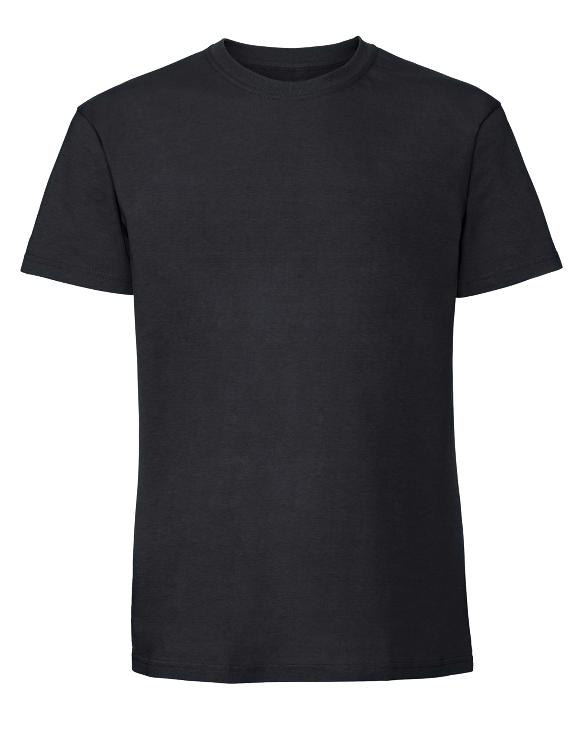 COOZO Men's Classic Blank Ringspun Premium Crew Neck Short Sleeve T-Shirt - Black - S