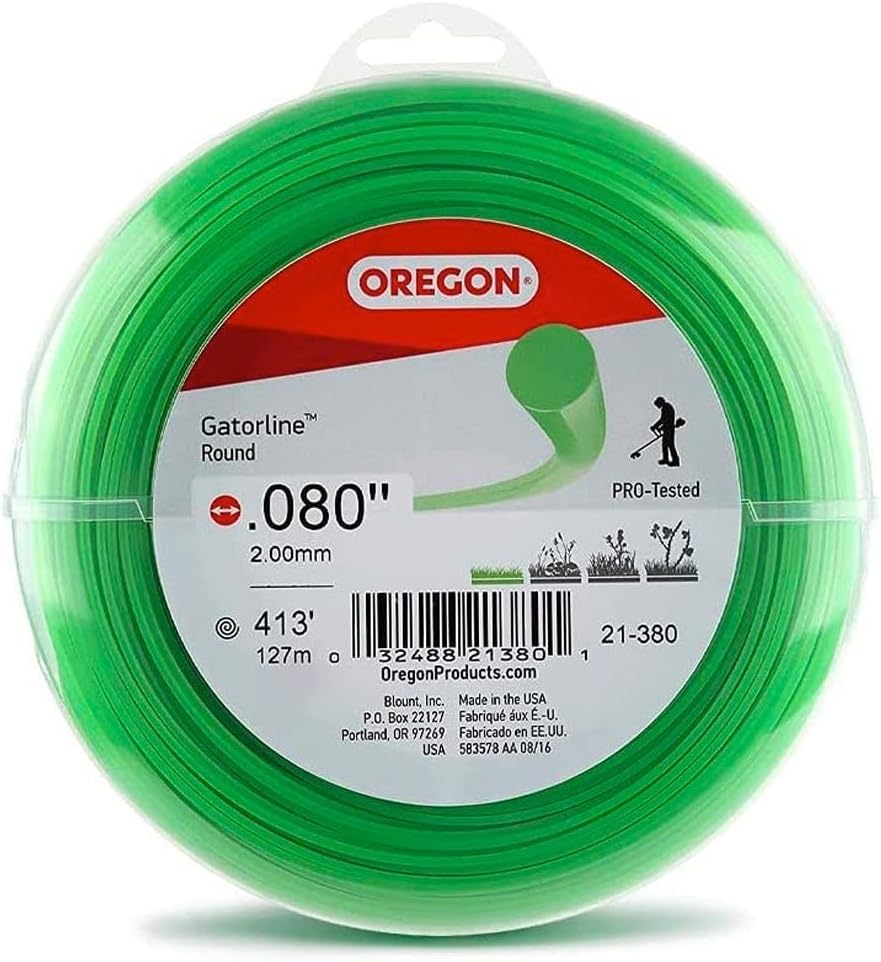Oregon 0.080 in. Gatorline Round Weed Wacker/String Trimmer Line, 1 lb. (416 ft.) Bulk Donut, Fits Stihl, DeWalt, Ryobi and Greenworks 21-380B