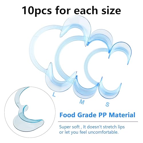 Miniatura 9 de 10 piezas de retractor de mejillas en forma de C, abridor de boca desechable para blanqueamiento dental de dientes, protector bucal o juego de